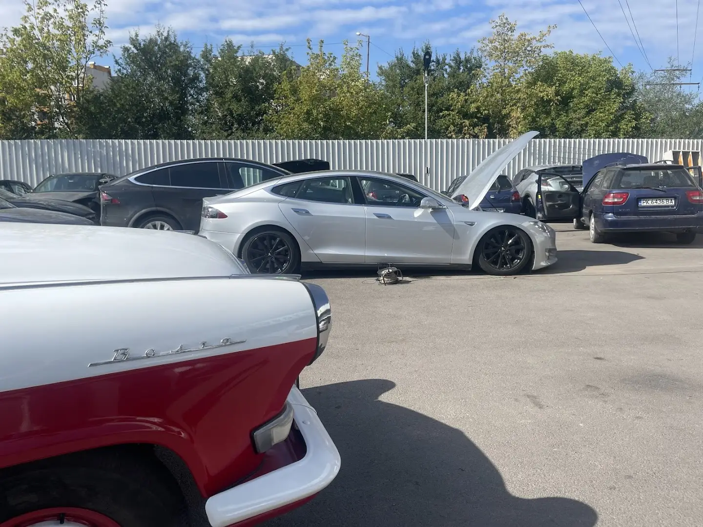 A Tesla Model S at the AutoSoft premises in Pernik.