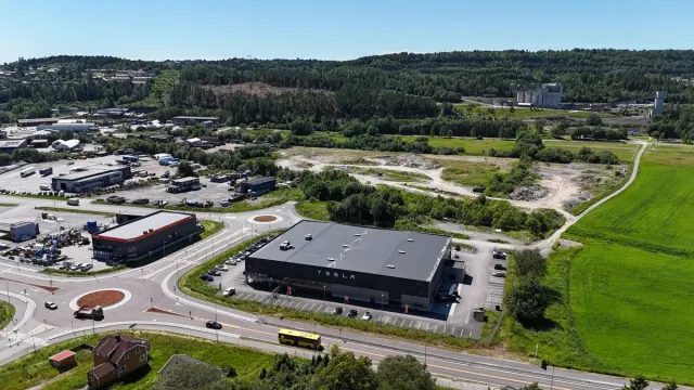 Nytt Tesla-servicesenter i næringsparken Enger i Porsgrunn.